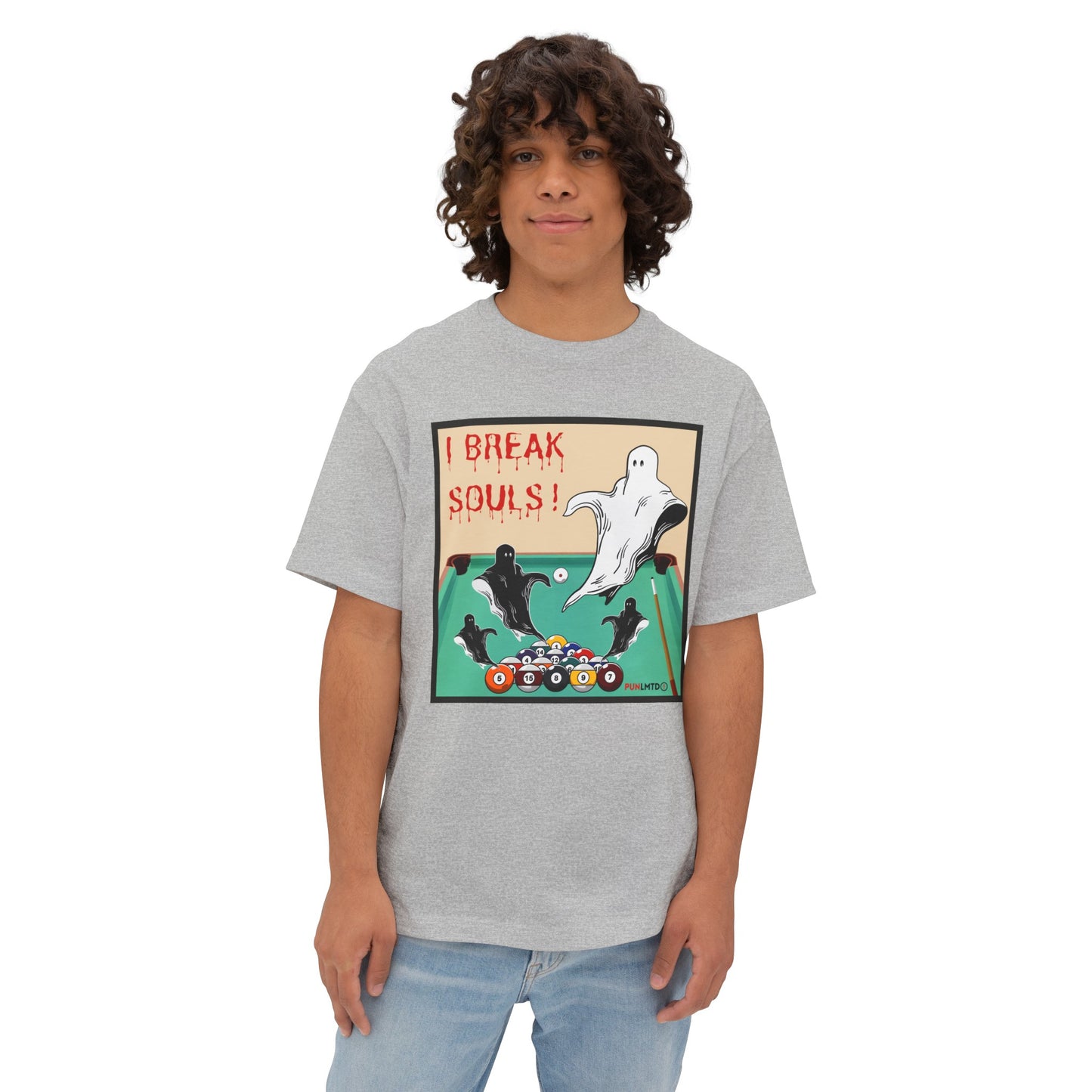 Funny Billiards Tee- I Break Souls! Unisex Oversized Boxy Tee