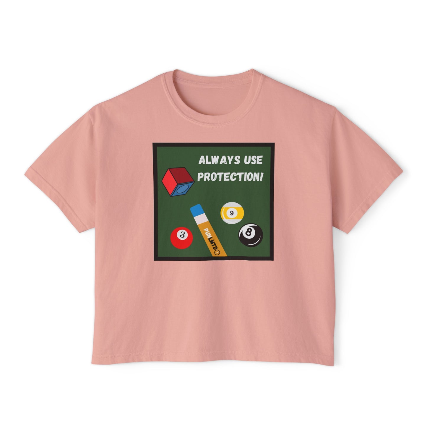 Funny Billiard Tee - Always Use Protection! Women's Boxy Tee