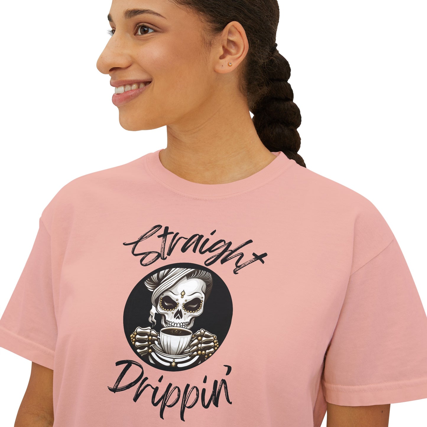 Straight Drippin' Female Skeleton Women's Boxy Tee