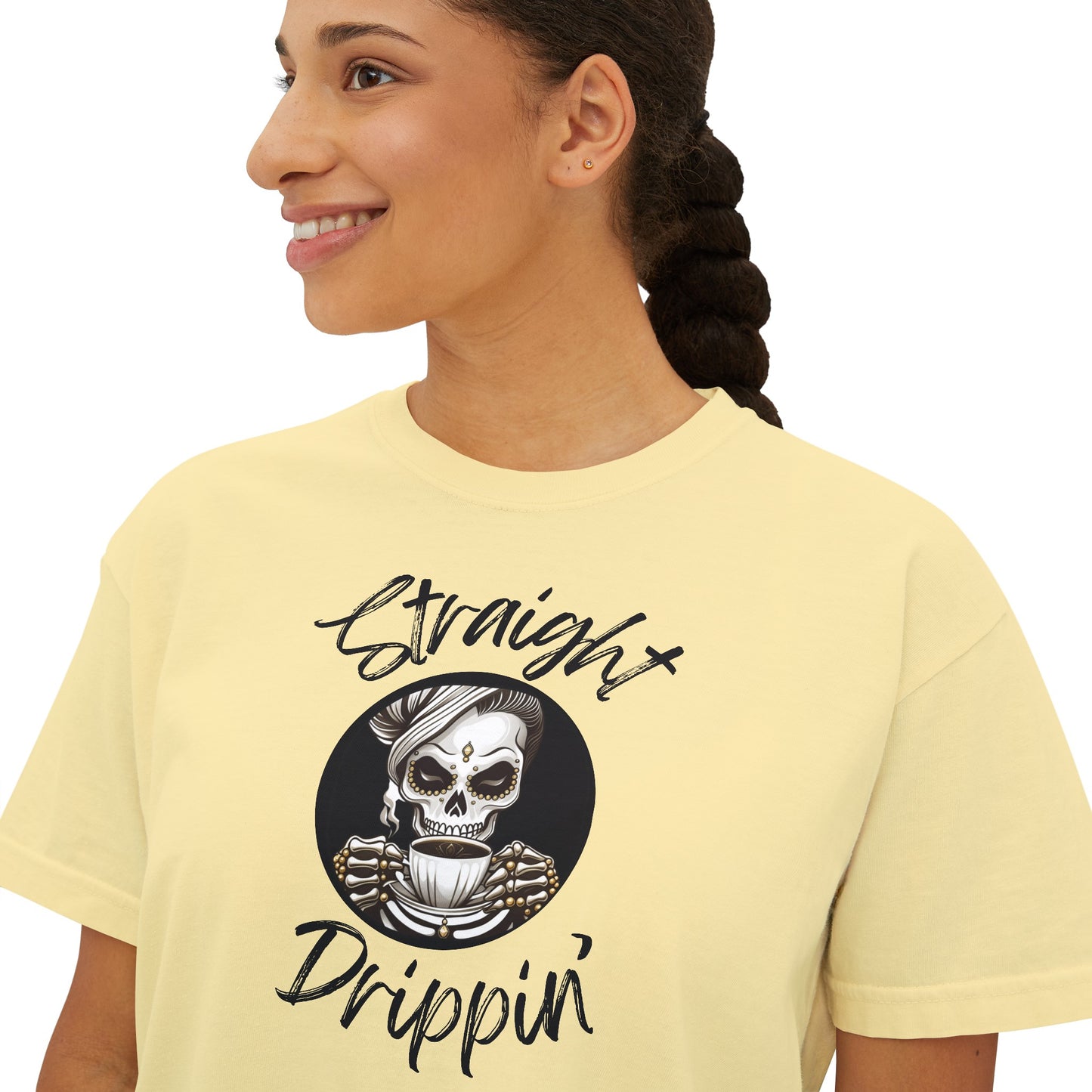 Straight Drippin' Female Skeleton Women's Boxy Tee