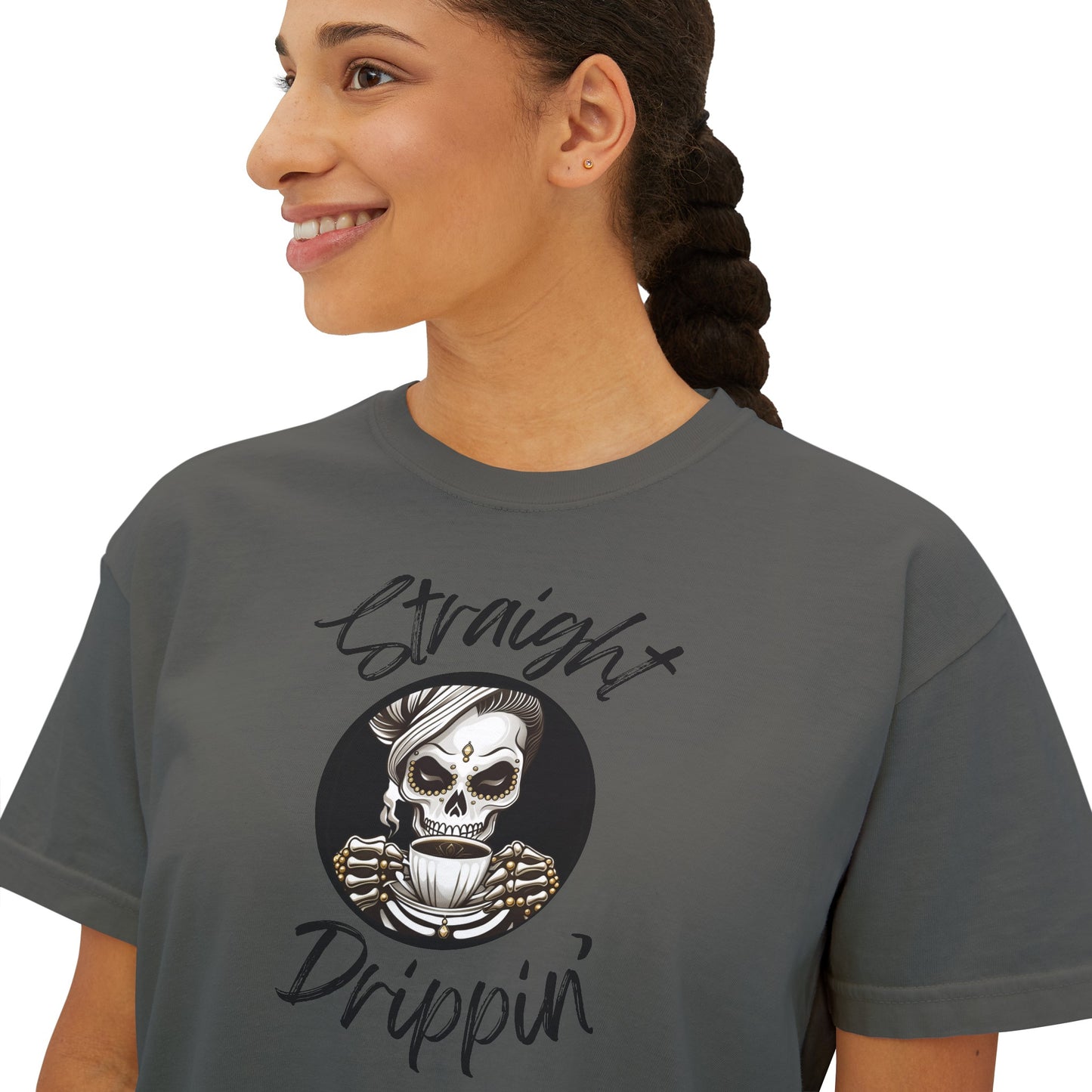 Straight Drippin' Female Skeleton Women's Boxy Tee