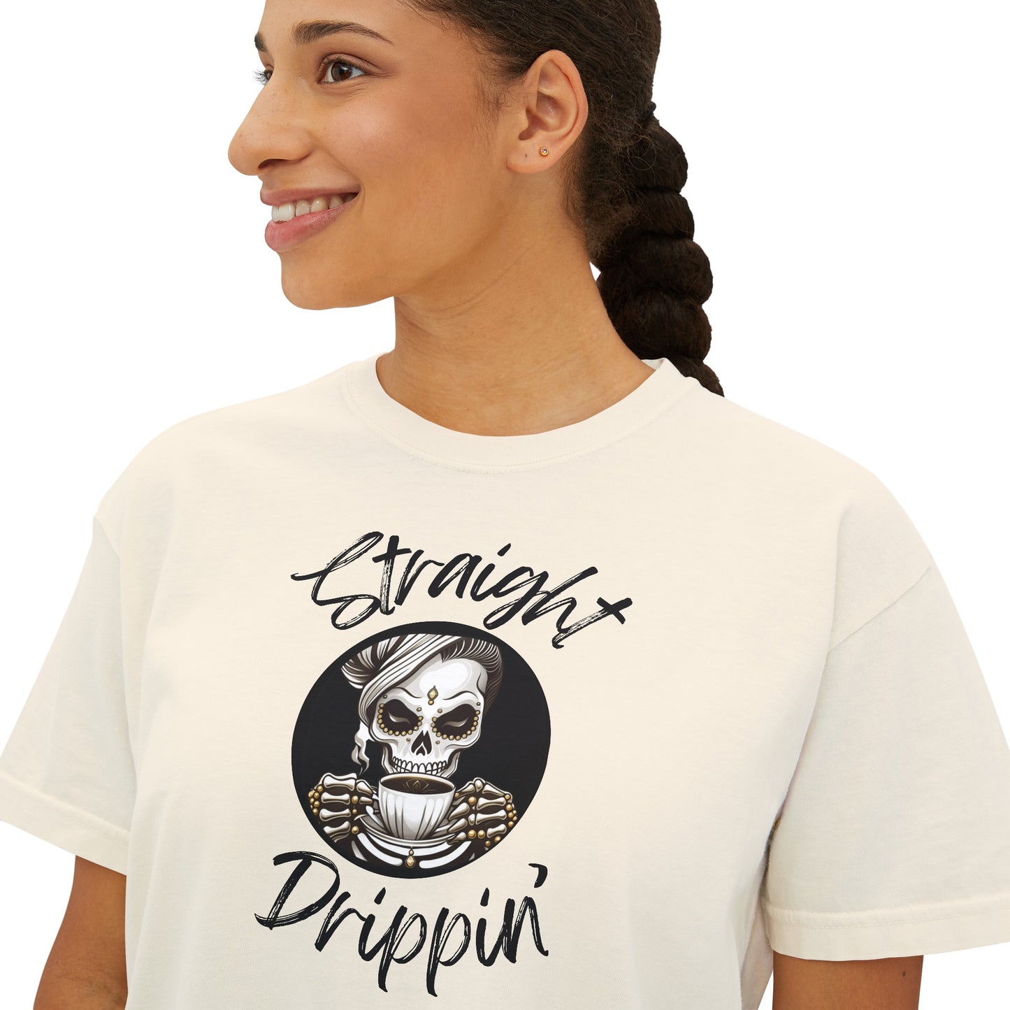 Straight Drippin' Female Skeleton Women's Boxy Tee