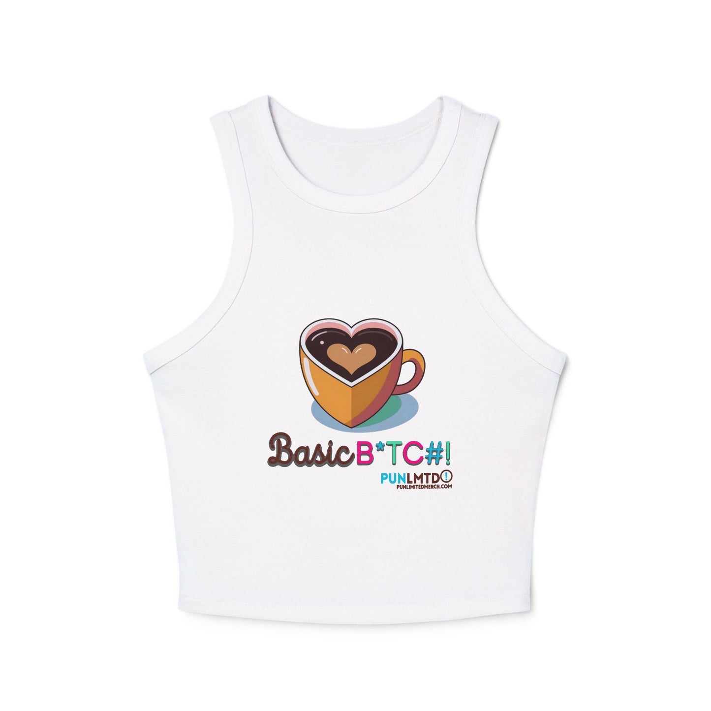 Funny Coffee Tank Top - Women's Micro Rib Racer Tank Top - Basic Bitch!