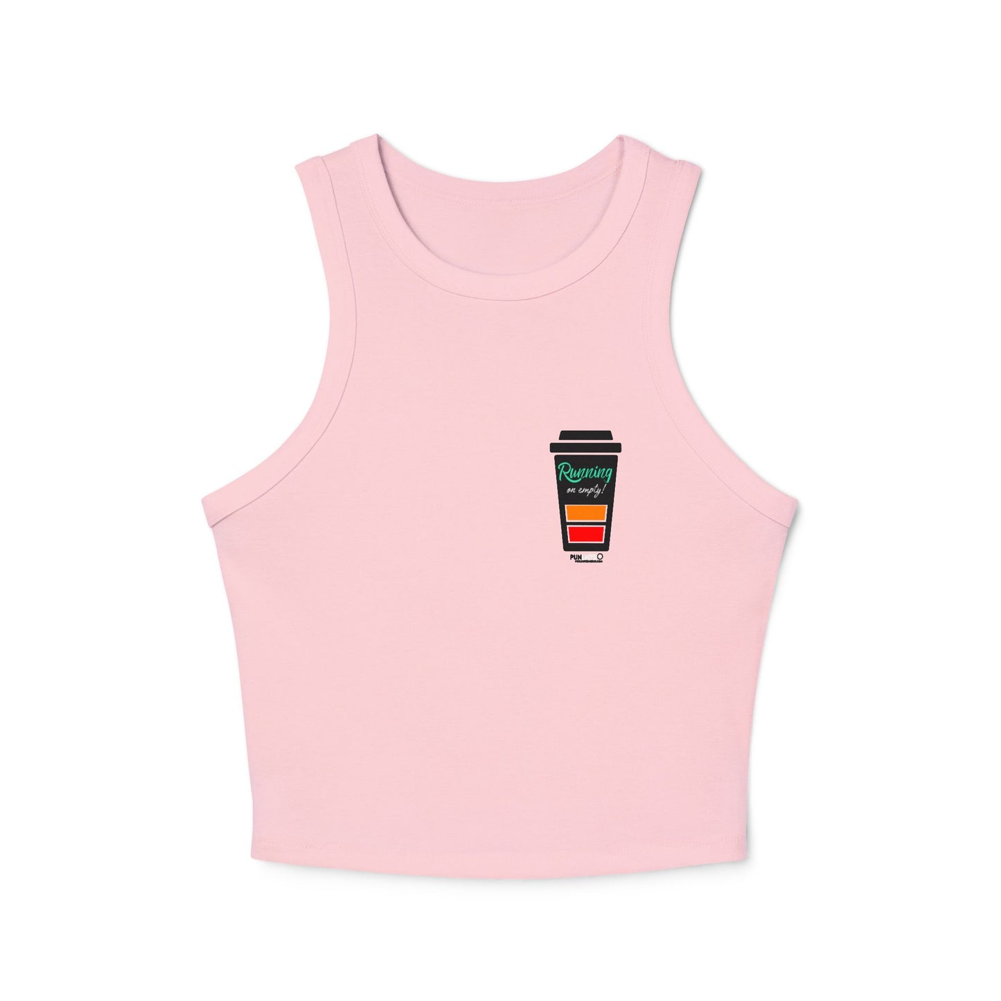 Funny Coffee Tank Top -  Running On Empty! - Women's Micro Rib Racer Tank Top