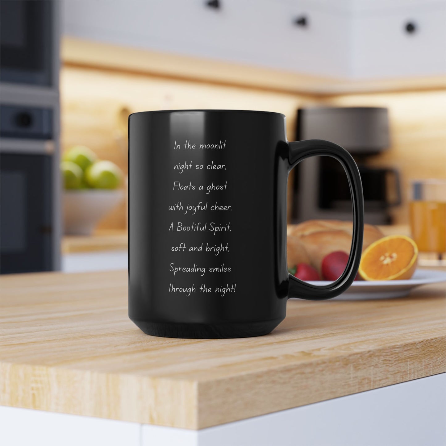 Halloween Mug - Bootiful Spirit Poem - Black Mug - 15 oz