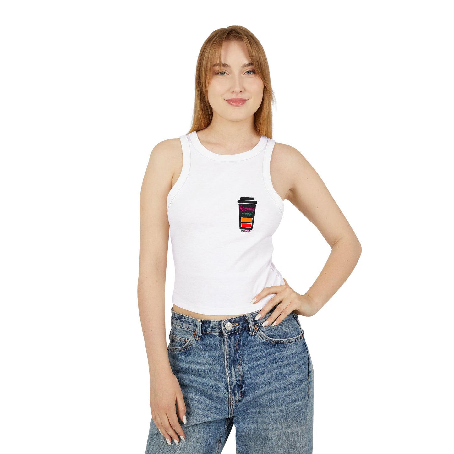 Funny Coffee Tank Top -  Running On Empty! - Women's Micro Rib Racer Tank Top