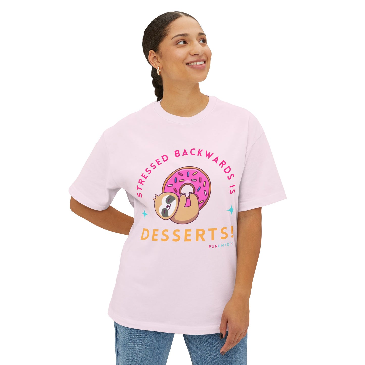 Stressed Backwards- Unisex Oversized Boxy Tee