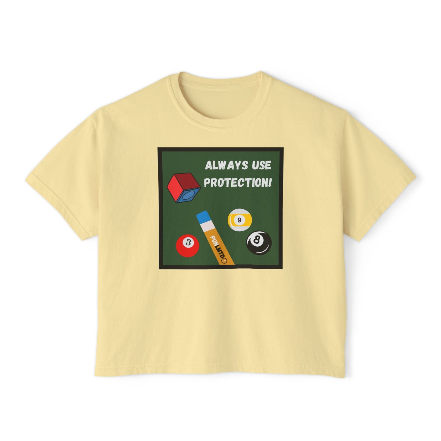 Funny Billiard Tee - Always Use Protection! Women's Boxy Tee