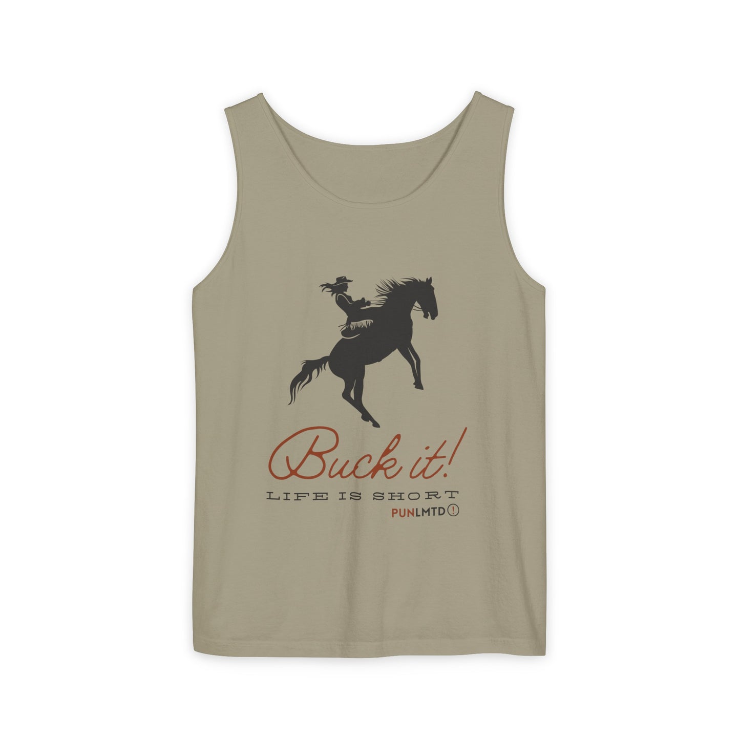 Unisex Garment-Dyed Tank Top - Buck It! Design 1