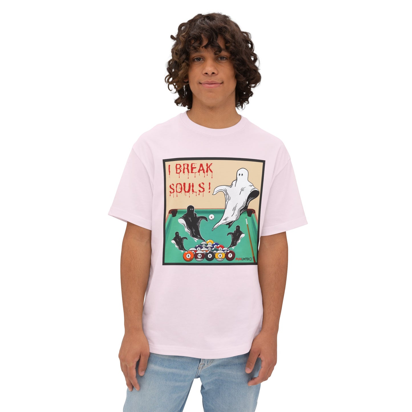 Funny Billiards Tee- I Break Souls! Unisex Oversized Boxy Tee