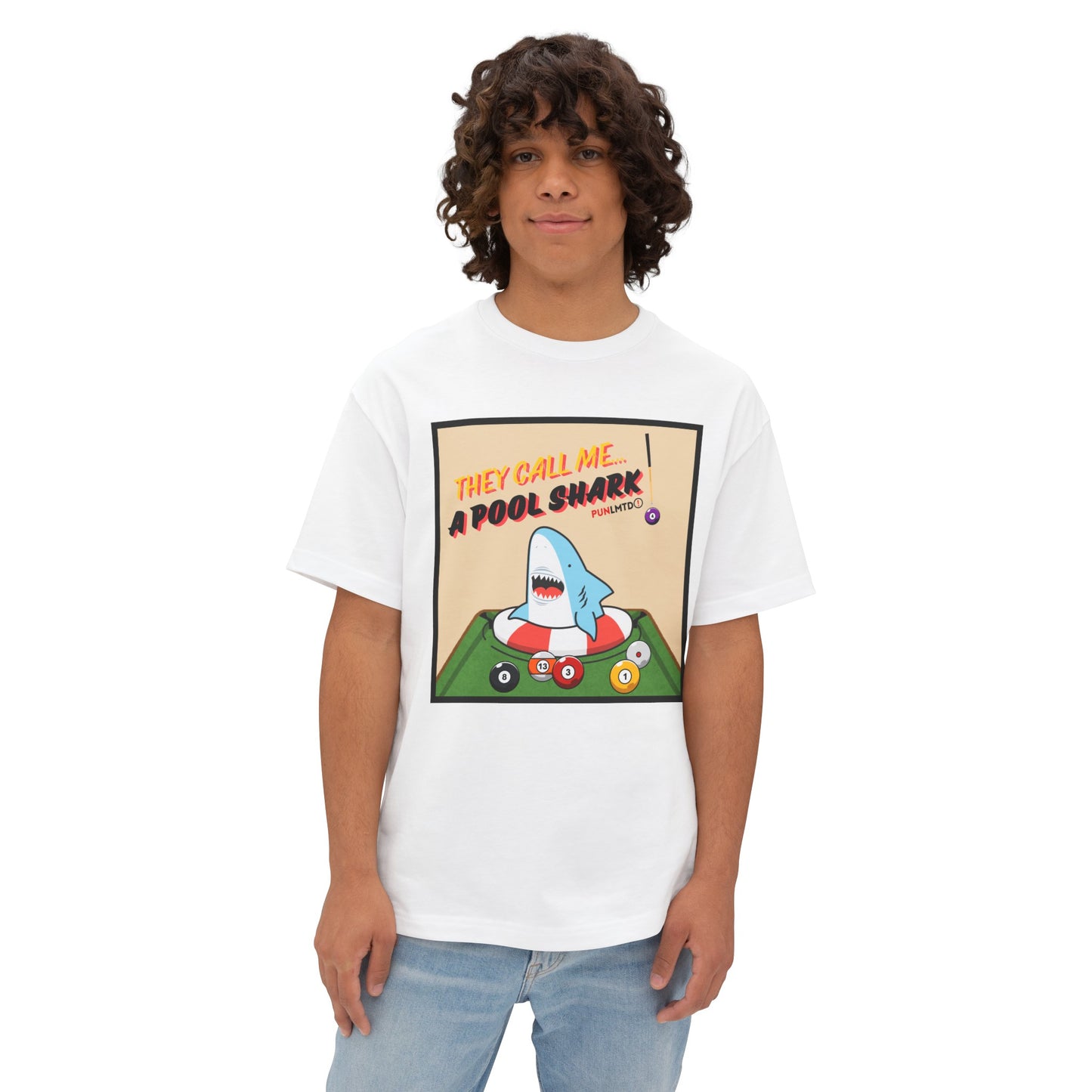 Funny Billiards Tee - They Call Me...A Pool Shark Unisex Oversized Boxy Tee