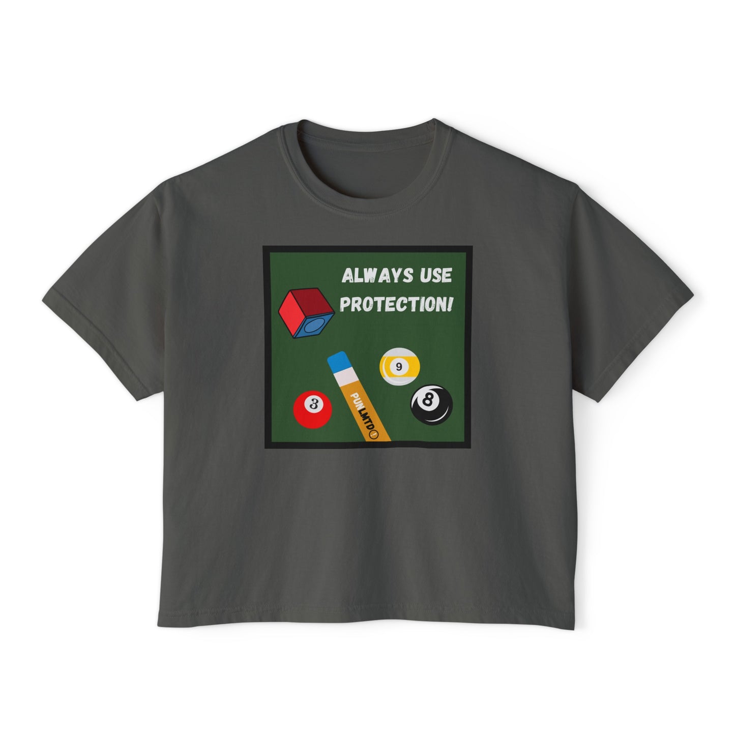 Funny Billiard Tee - Always Use Protection! Women's Boxy Tee