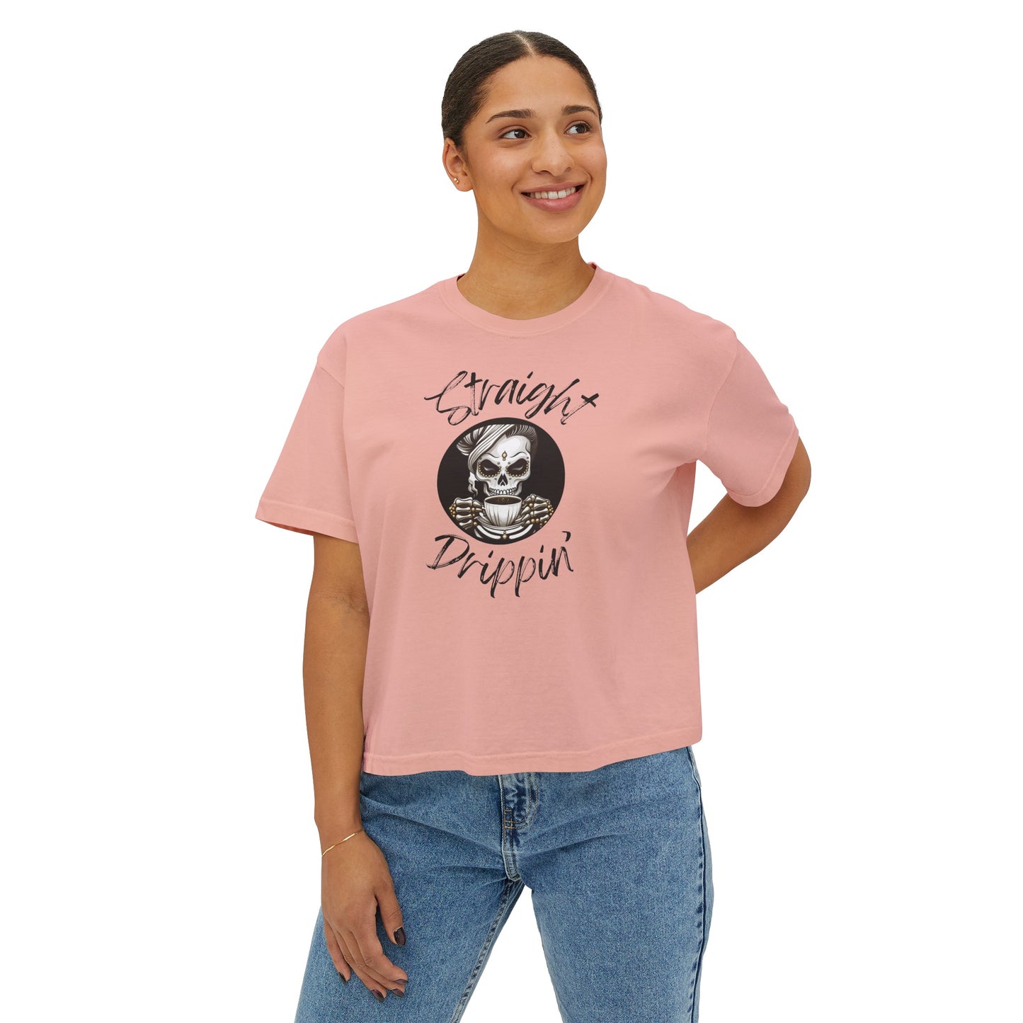 Straight Drippin' Female Skeleton Women's Boxy Tee