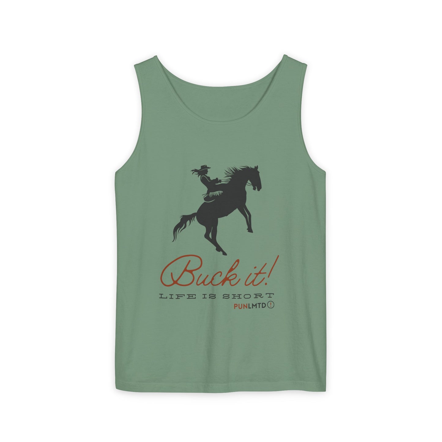 Unisex Garment-Dyed Tank Top - Buck It! Design 1