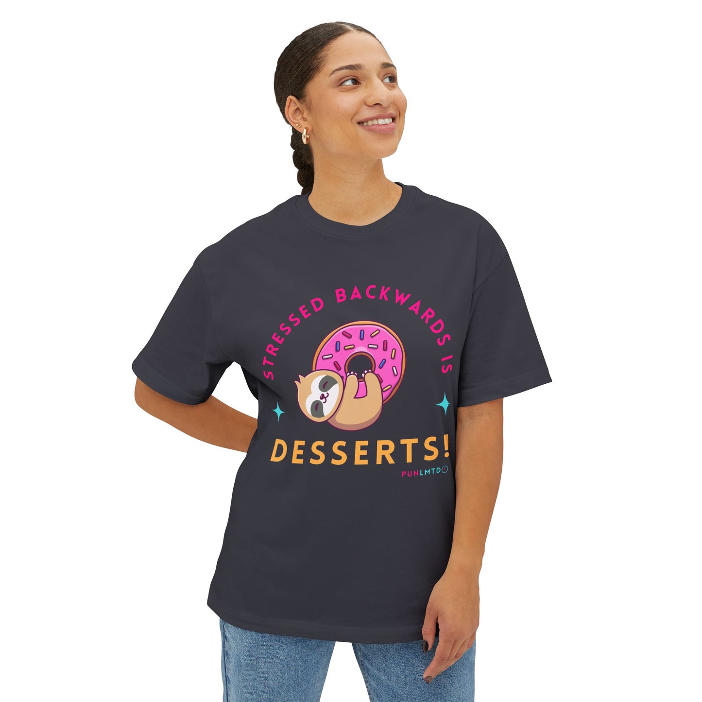 Stressed Backwards- Unisex Oversized Boxy Tee