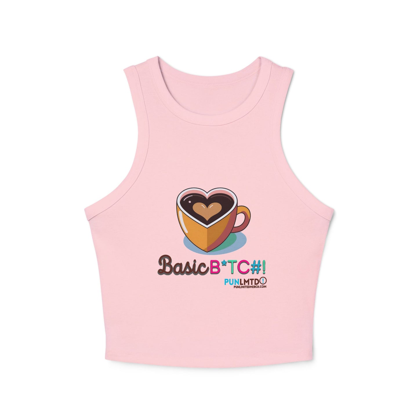 Funny Coffee Tank Top - Women's Micro Rib Racer Tank Top - Basic Bitch!