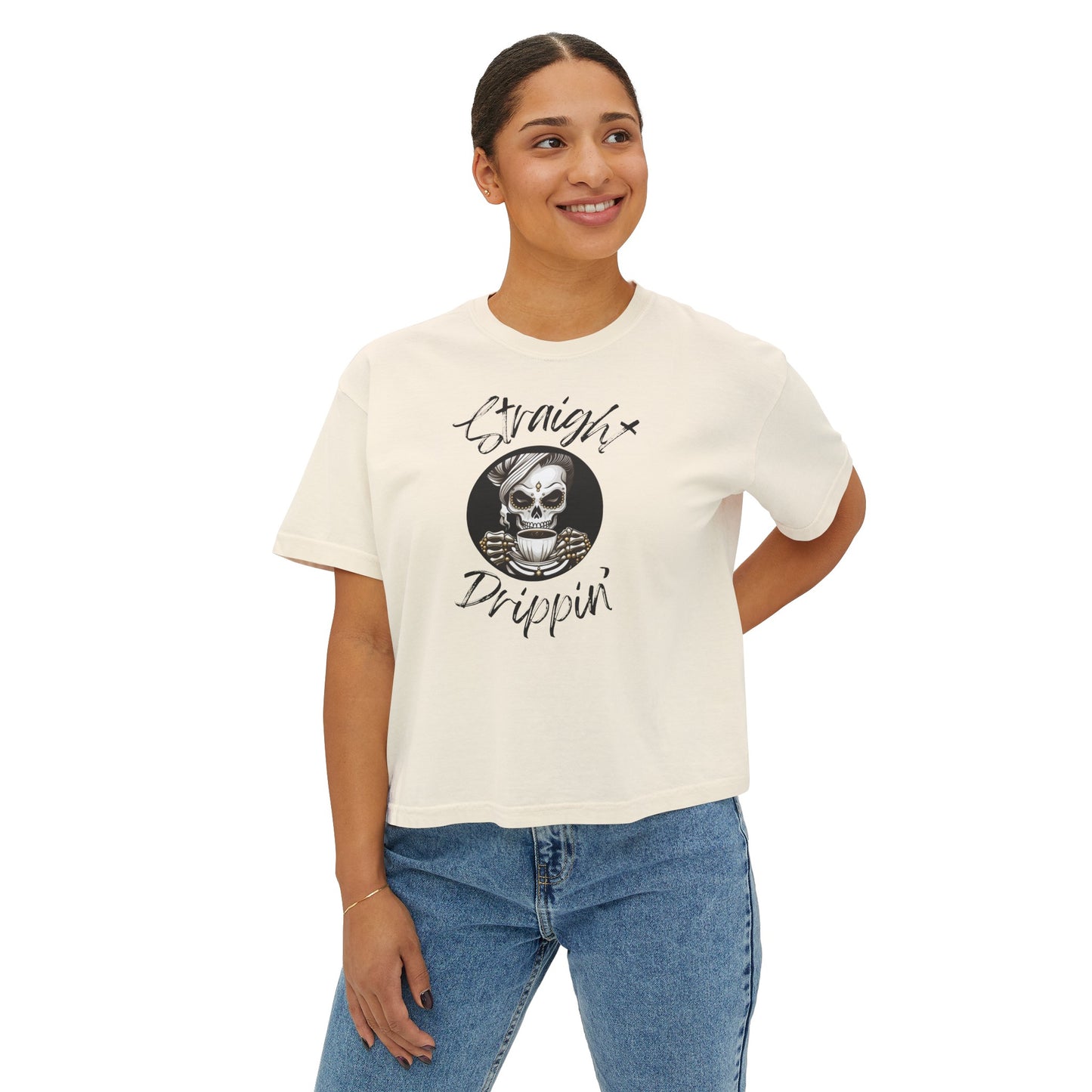 Straight Drippin' Female Skeleton Women's Boxy Tee