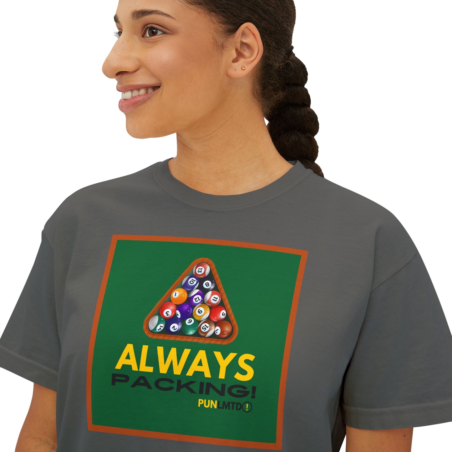 Funny Billiards Tee - Always Packing! Women's Boxy Tee