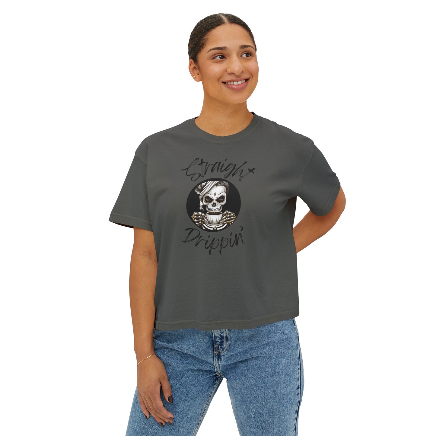 Straight Drippin' Female Skeleton Women's Boxy Tee