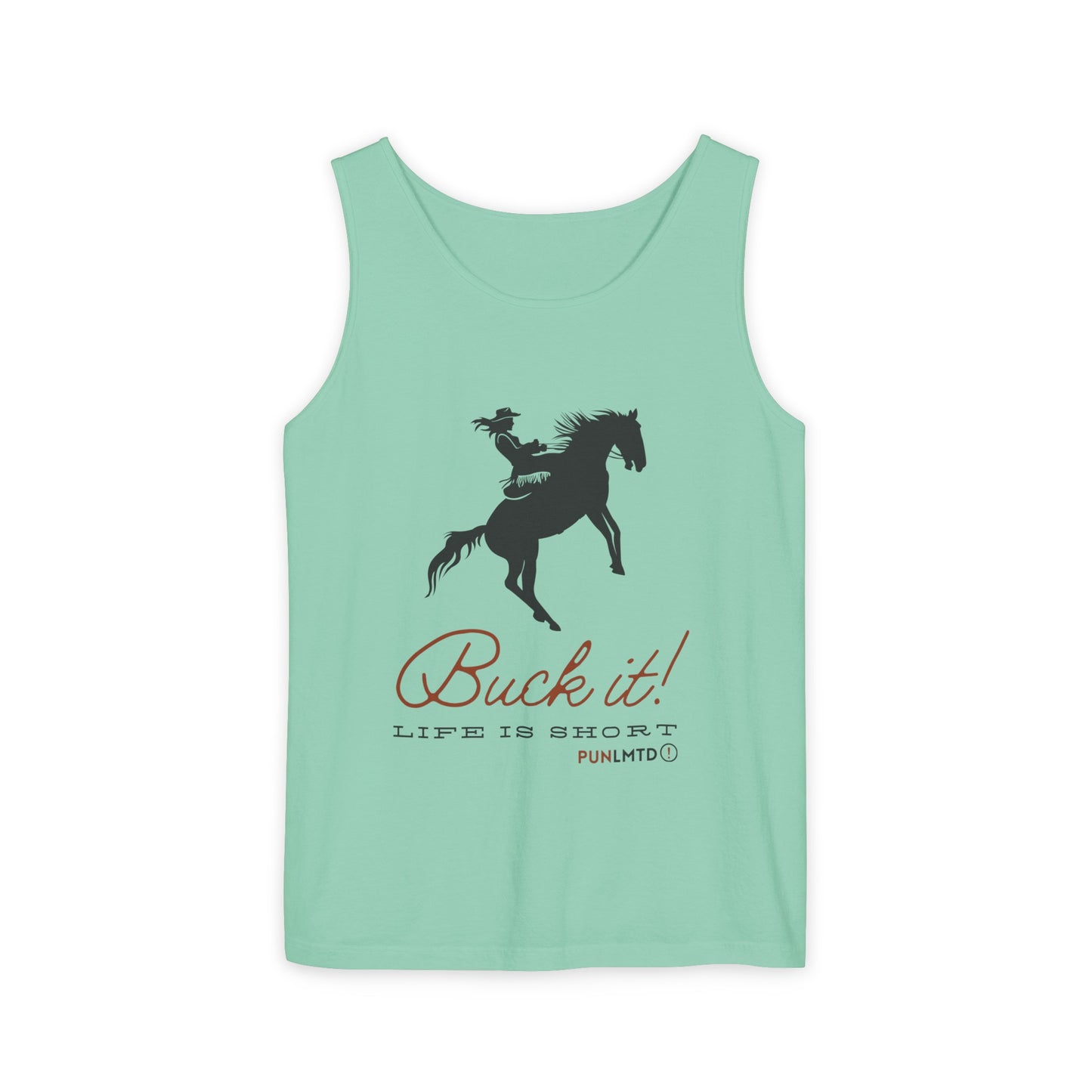 Unisex Garment-Dyed Tank Top - Buck It! Design 1