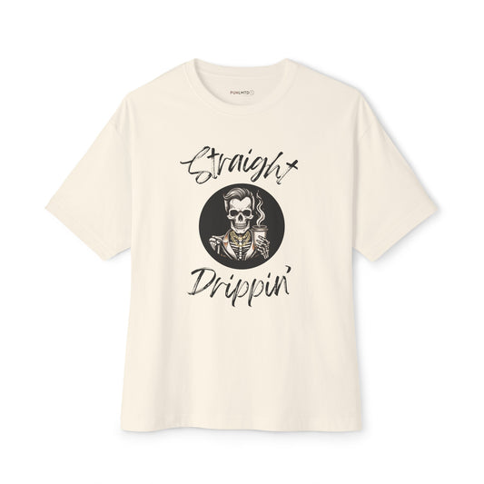 Straight Drippin' Male Skeleton Unisex Oversized Boxy Tee