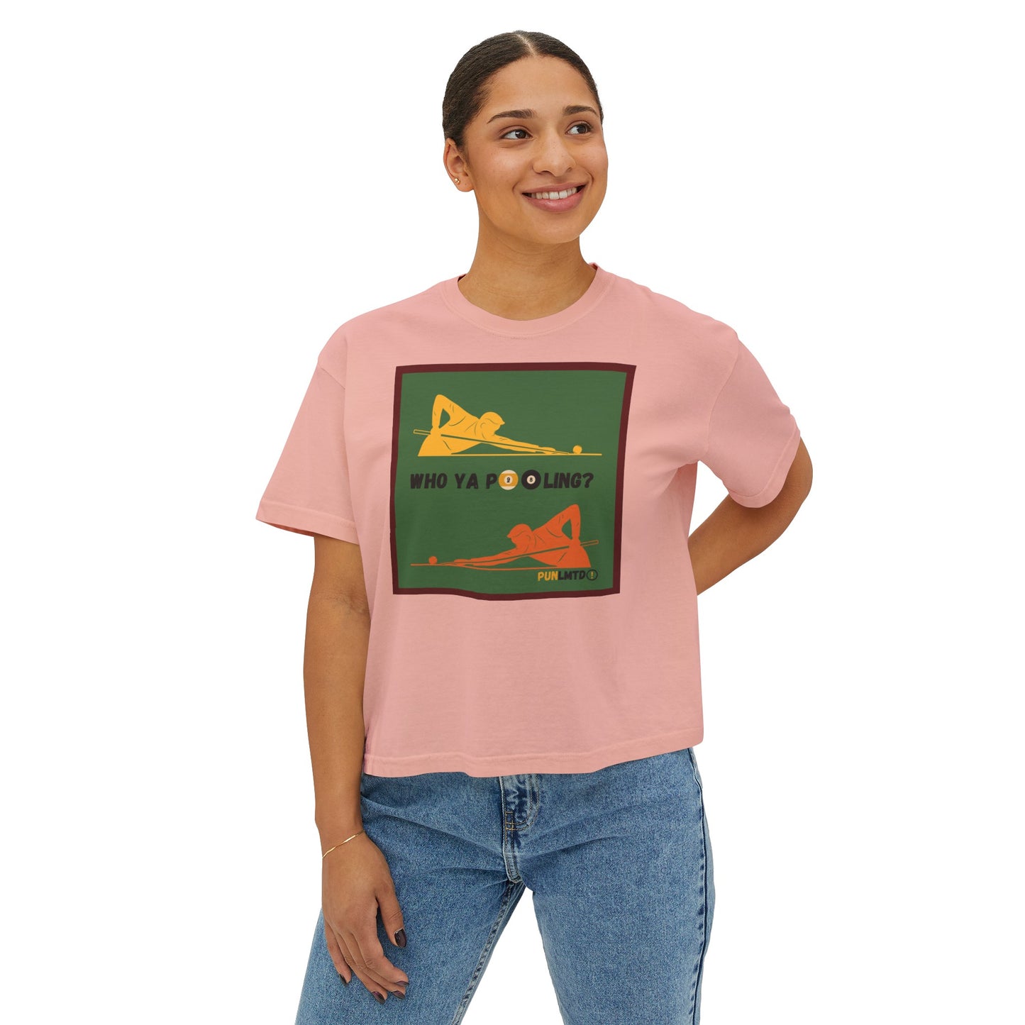 Funny Billiard Tee - Who Ya Pooling? Women's Boxy Tee