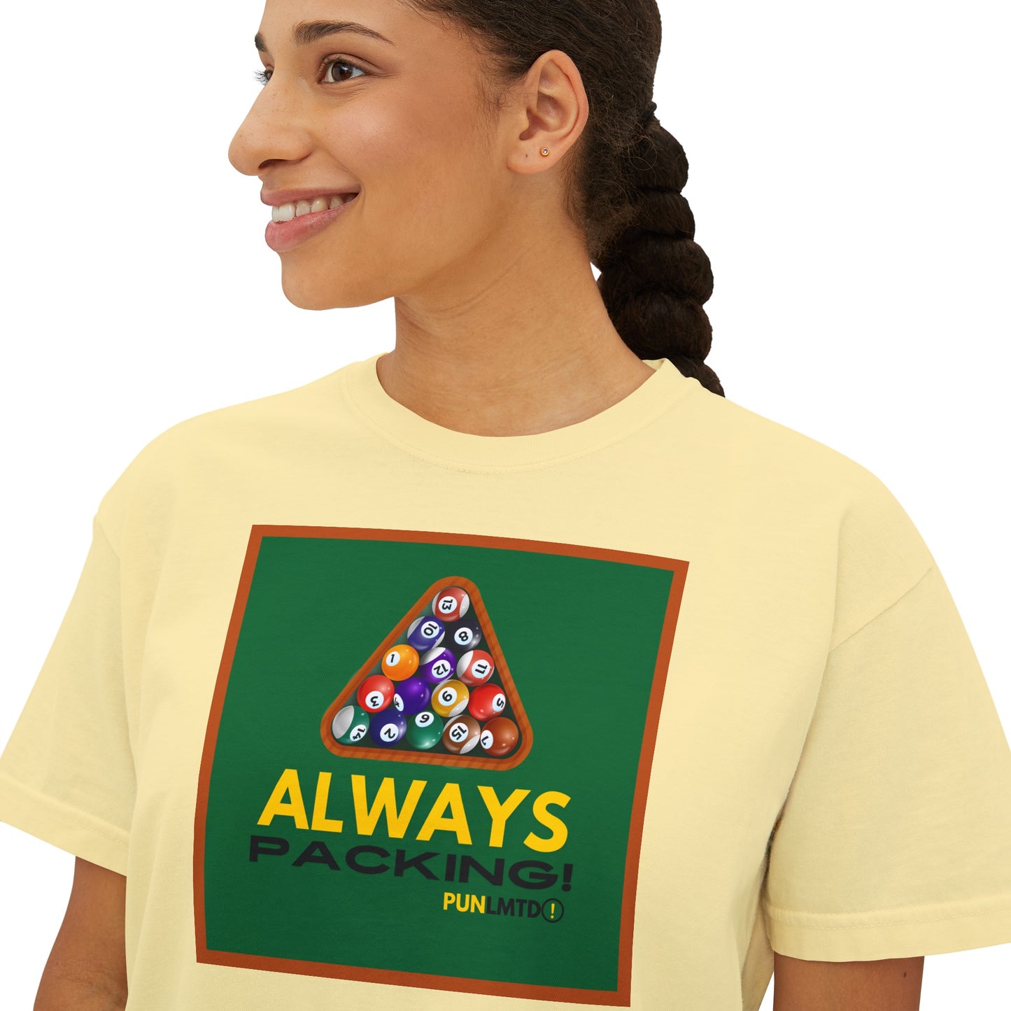 Funny Billiards Tee - Always Packing! Women's Boxy Tee