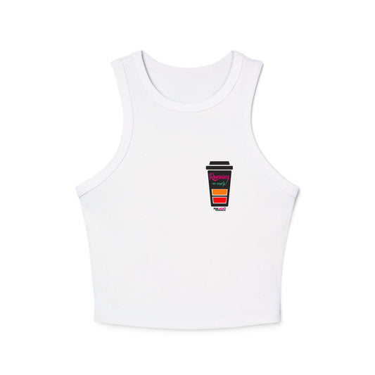 Funny Coffee Tank Top -  Running On Empty! - Women's Micro Rib Racer Tank Top