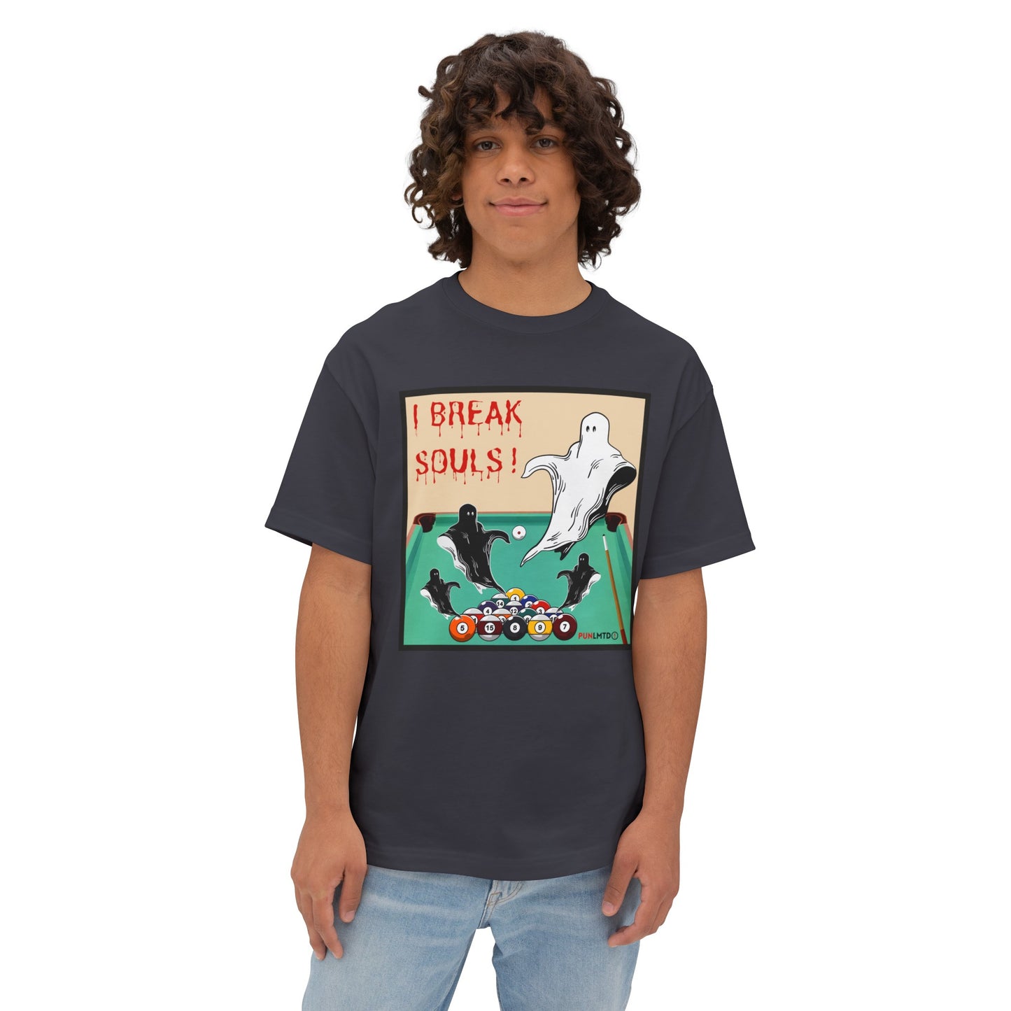 Funny Billiards Tee- I Break Souls! Unisex Oversized Boxy Tee