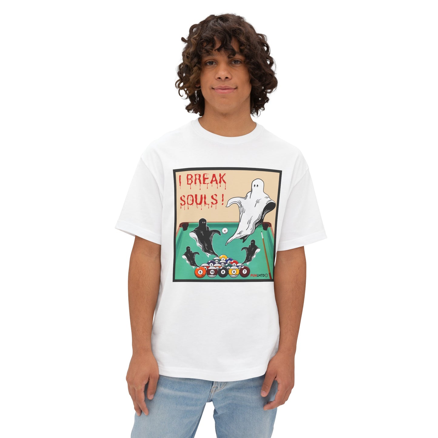 Funny Billiards Tee- I Break Souls! Unisex Oversized Boxy Tee