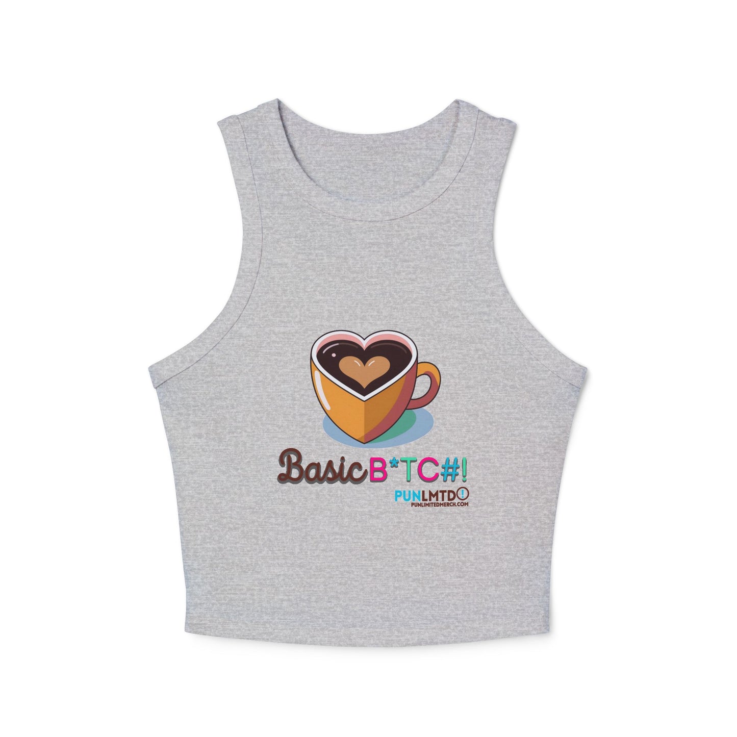 Funny Coffee Tank Top - Women's Micro Rib Racer Tank Top - Basic Bitch!