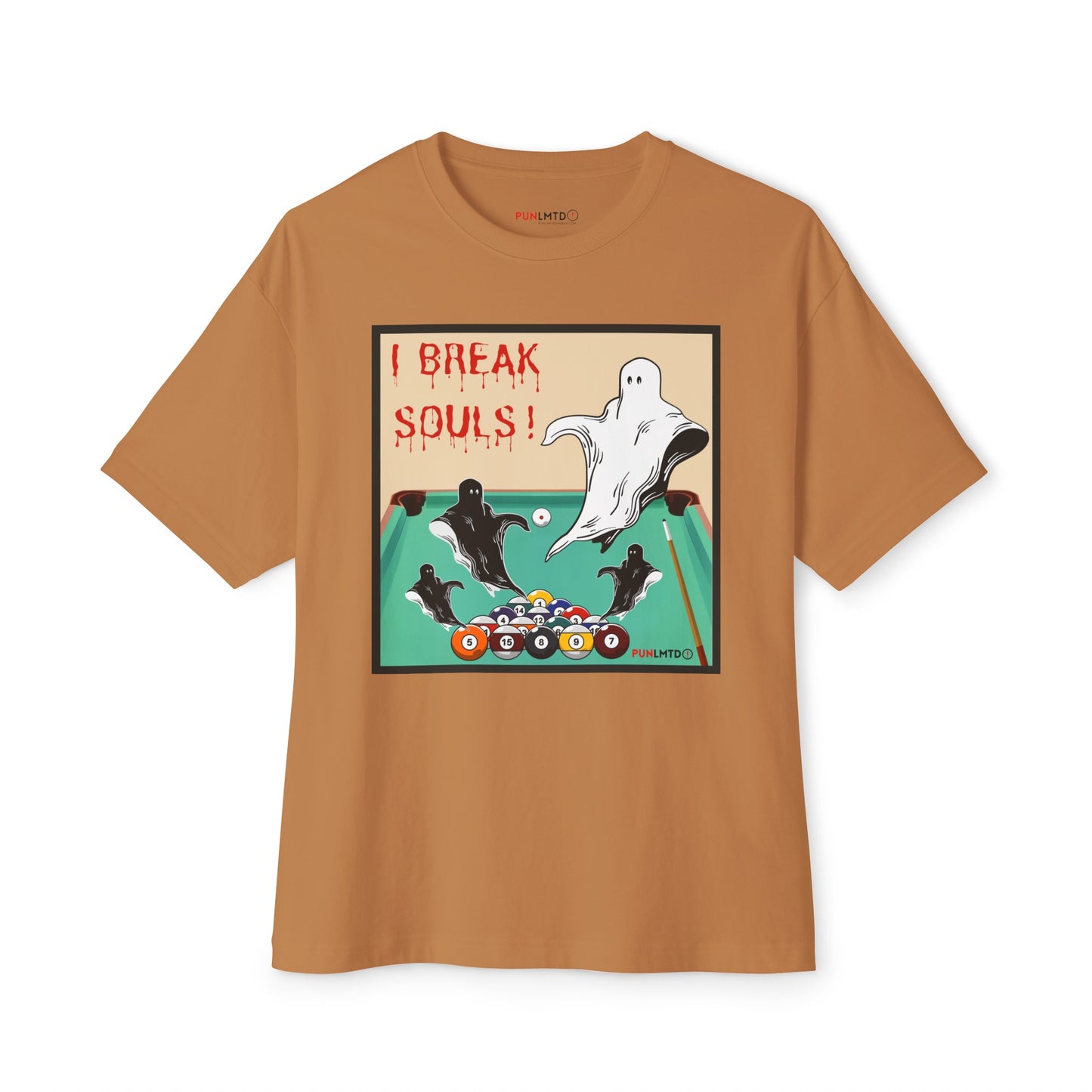 Funny Billiards Tee- I Break Souls! Unisex Oversized Boxy Tee