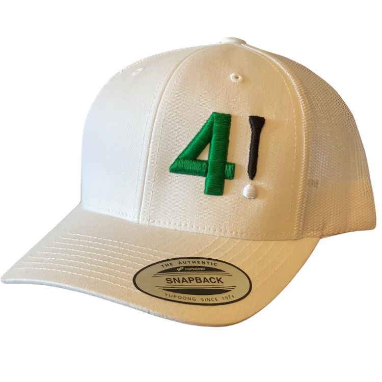 Golf Trucker Hat - 4! 3D Embroidered Standard Trucker Hat by Punlimited