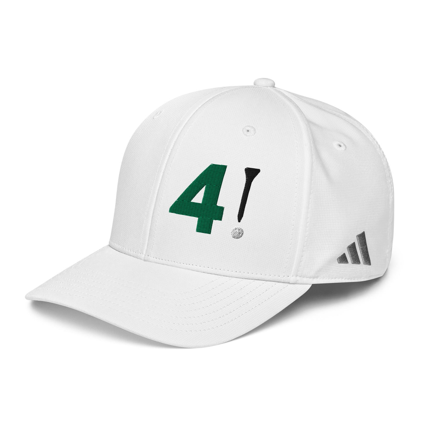 Golf Performance Hat - 4! - Adidas Performance Cap with 3D Puff Embroidery Design by Punlimited