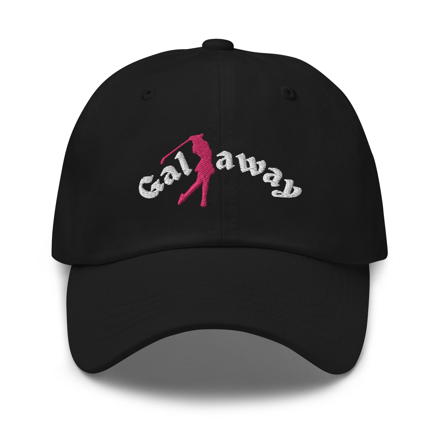 Dad hat - Golf Hat - Galaway Embroidered Dad Hat by Punlimited - Black