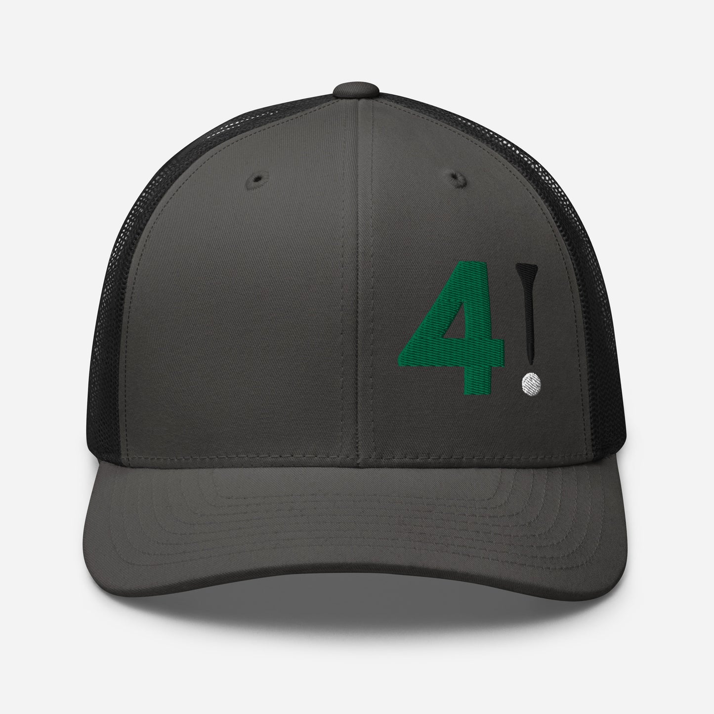 Golf Trucker Hat - 4! 3D Embroidered Standard Trucker Hat by Punlimited