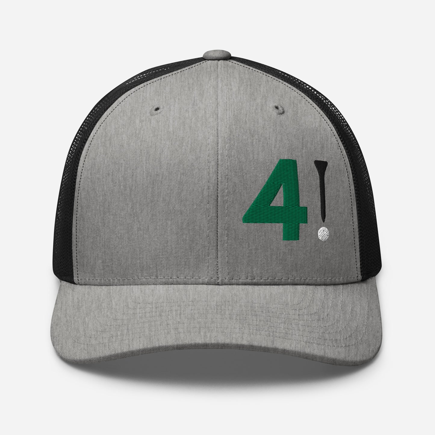 Golf Trucker Hat - 4! 3D Embroidered Standard Trucker Hat by Punlimited